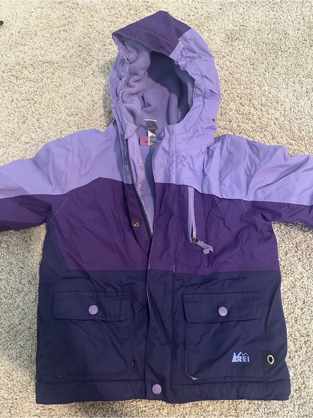 REI Kids' Purple Colorblock Hooded Jacket & Snowpants